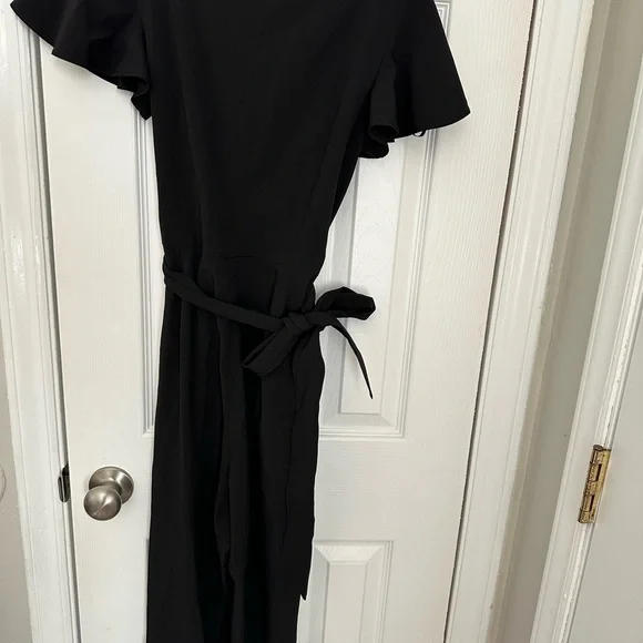 Calvin Klein Black Ruffle Sleeve Jumpsuit - Picture 3 of 4
